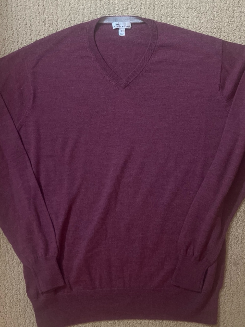 Peter Millar V-Neck Sweater - Burgundy